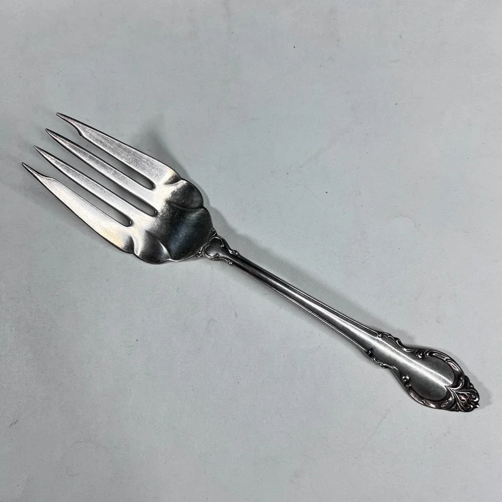 Holmes & Edwards I S Deep Silver Plated Serving Set of 3 Spoon Forks Scalloped
